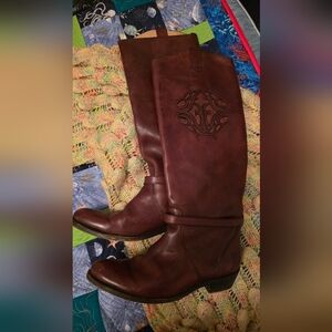 Frye Tan Leather Boots with Branded Interior Label
